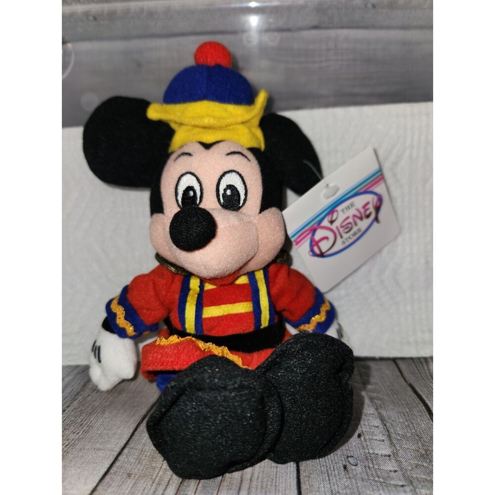 Vintage Disney Store Nutcracker Mickey Mouse Mini Bean Bag Plush 8” with Tags